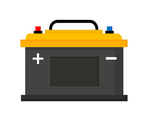 Car battery icon isolated on white background. Vector illustration in flat style. EPS10.