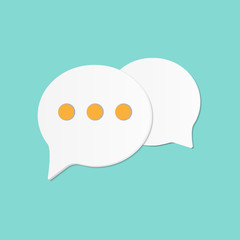 Poster - Paper art style. comment speech bubble icon on white background