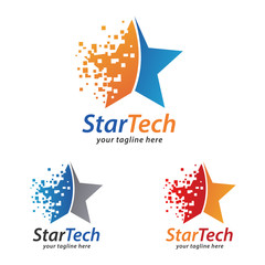 Wall Mural - Tech Star Logo Template