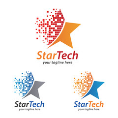 Aufkleber - Tech Star Logo Template