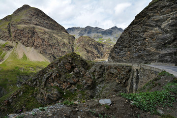 Wall Mural - Val d'Iser road with Col de l'Iseran  mountain pass in France, the highest paved pass in the Alps,part of the Graian Alps, in the department of Savoie, near the border with Italy.