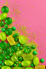 Wall Mural - Candy And Sweets. Sugar Candies On Background