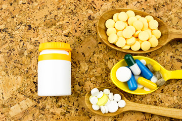 Wall Mural - Pills vitamins and tablets. Medical and Healthcare concept