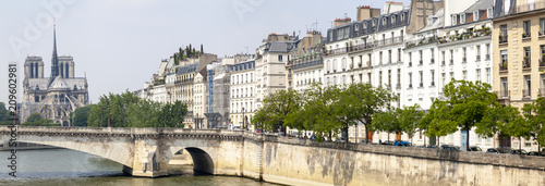 Plakat Panorama photo Notre Dame w Paryżu, Francja