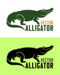 Alligator silhouette vector illustration
