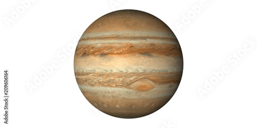 Planet jupiter in space white background Tableau sur Toile