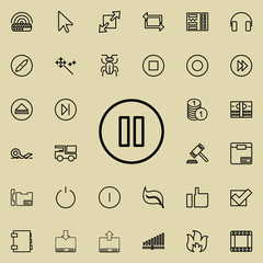 Poster - pause sign in a circle outline icon. Detailed set of minimalistic line icons. Premium graphic design. One of the collection icons for websites, web design, mobile app