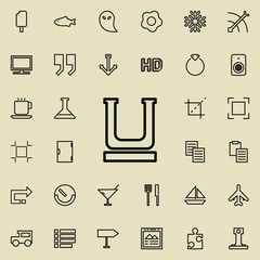Poster - underlined text outline icon. Detailed set of minimalistic line icons. Premium graphic design. One of the collection icons for websites, web design, mobile app