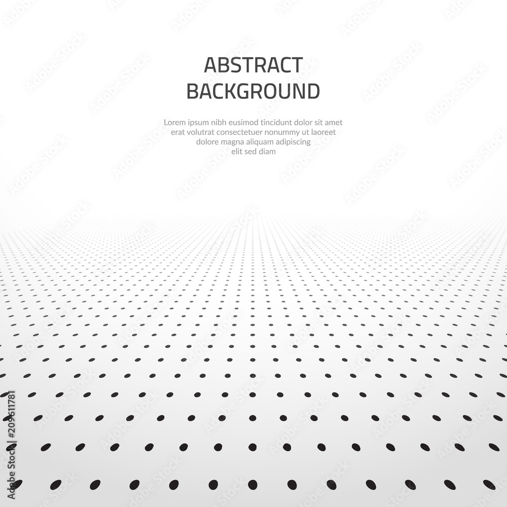 Abstract background with a dot pattern. And a picture in perspective ...