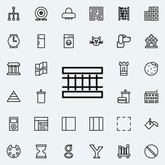 Poster - fence icon. Detailed set of minimalistic line icons. Premium graphic design. One of the collection icons for websites, web design, mobile app