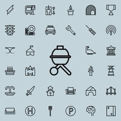 Poster - B-B-Q icon. Detailed set of minimalistic line icons. Premium graphic design. One of the collection icons for websites, web design, mobile app