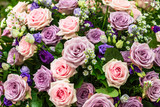Fototapeta  - Strauss mit rosa und blauen Rosen
