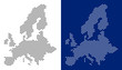 Dot European Union map. Vector geographic map on white and blue backgrounds. Vector composition of European Union map combined from spheric elements.