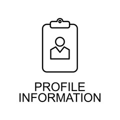 Poster - profile information line icon. Element of human resources signs with name for mobile concept and web apps. Thin line profile information line icon can be used for web and mobile