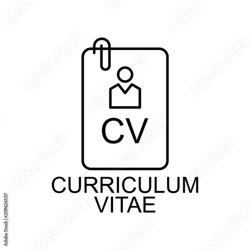 Curriculum Vitae Line Icon Element Of Human Resources Signs With