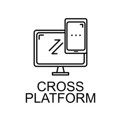Fototapete - cross platform icon. Element of web development signs with name for mobile concept and web apps. Detailed cross platform icon can be used for web and mobile