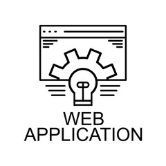 Poster - web application icon. element of web development signs with name for mobile concept and web apps. de