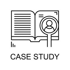 Poster - case study icon. Element of web development signs with name for mobile concept and web apps. Detailed case study icon can be used for web and mobile