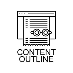 Poster - content outline icon. Element of web development signs with name for mobile concept and web apps. Detailed content outline icon can be used for web and mobile