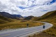 Long curved road through the mountains in new zealand