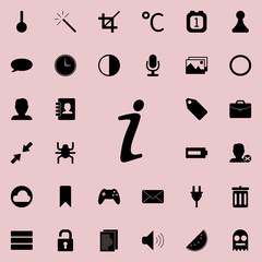 Poster - information character icon.  Detailed set of minimalistic icons. Premium graphic design. One of the collection icons for websites, web design, mobile app