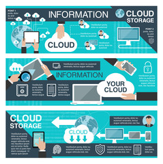 Fototapete - Cloud data storage and information technology