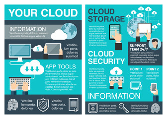 Aufkleber - Business cloud computing flat poster design