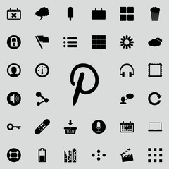 Poster - the letter P icon. Detailed set of minimalistic icons. Premium graphic design. One of the collection icons for websites, web design, mobile app