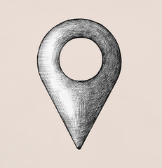 Poster - Hand-drawn location pin illustration