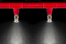 Image Of Pendent Fire Sprinkler On White Background (with Cliiping Path). Fire Sprinklers Are Part Of An Overall Safety Protocol For Fire And Life Safety.