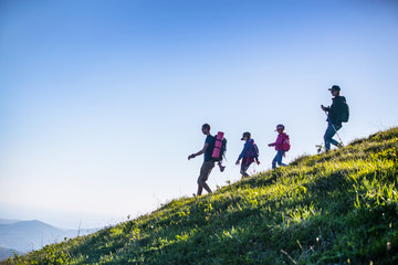 Family in a hike