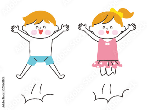 水着 子供 男女 Stock Vector Adobe Stock