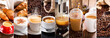 coffee collage of various cups