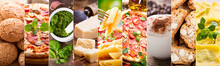 Food Collage Of Italian Cuisine