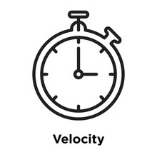 Velocity Icon Vector Sign And Symbol Isolated On White Background, Velocity Logo Concept, Outline Symbol, Linear Sign