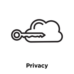 Poster - Privacy icon vector sign and symbol isolated on white background, Privacy logo concept, outline symbol, linear sign