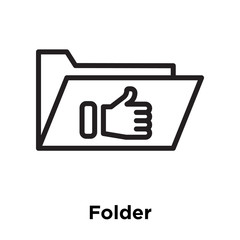 Poster - Folder icon vector sign and symbol isolated on white background, Folder logo concept, outline symbol, linear sign