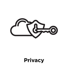 Poster - Privacy icon vector sign and symbol isolated on white background, Privacy logo concept, outline symbol, linear sign