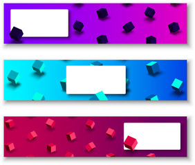 Wall Mural - banners with color geometric 3d cubes pattern.