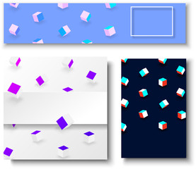 Wall Mural - backgrounds with color geometric 3d cubes pattern.