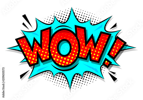 Comic speech bubble with expression text WOW!. Vector Poster Mural XXL