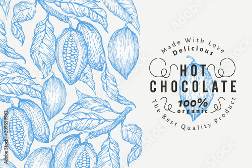 Fotografía Cocoa bean tree banner template
