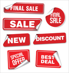 Collection of sale stickers with rounded corners