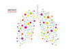 Abstract human lung vector with dots and lines