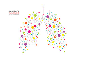 Abstract human lung vector with dots and lines