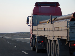 Truck on the road.