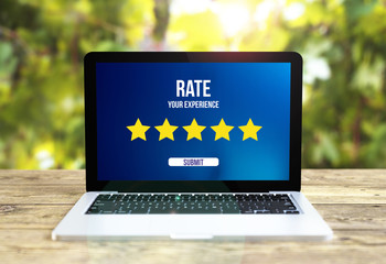 Poster - laptop with rate screen on table