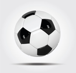 Realistic soccer ball or football ball on white background. 3d Style vector Ball on white background