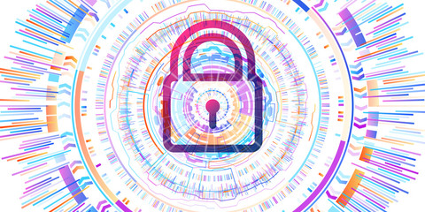 Internet security online concept background. Personal data security Illustrates cyber data security or information privacy idea. Abstract hi speed internet technology. Vector illustration