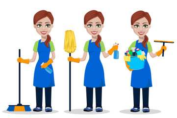 Poster - Cleaning company staff in uniform